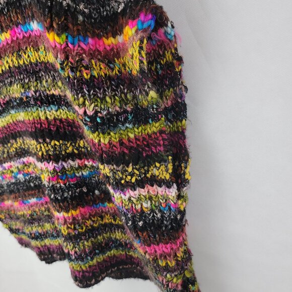 ANTHROPOLOGIE Womens M/L Piera Multicolor Knit Turtleneck Poncho Sweater - Picture 3 of 12